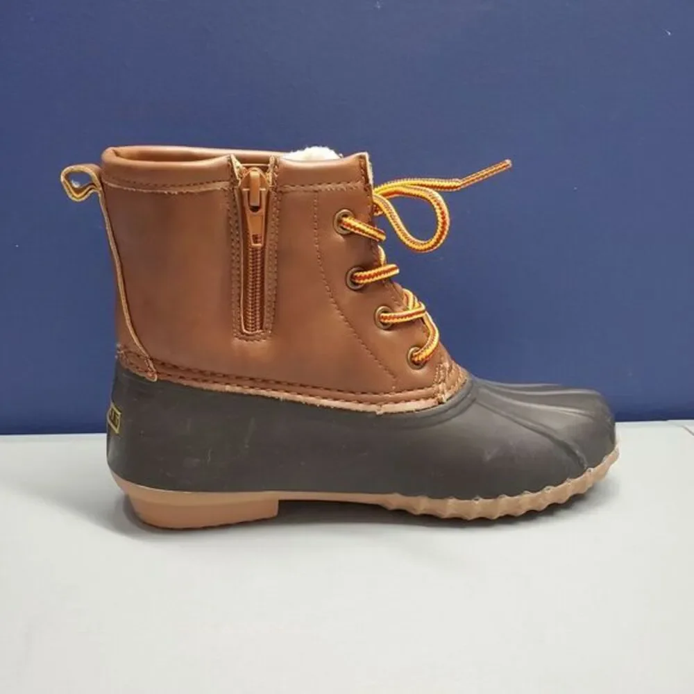 Espirit Wilma Duck Boots Womens Size 6 Black Brown Synthetic Lace Up E18WIA30